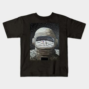 Raising the Flag on the Moon Kids T-Shirt